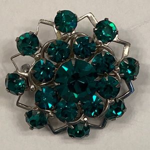 Vtg Emerald Green Vintage Brooch